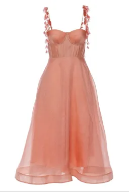 Zimmermann Wonderland Midi Corset Dress in Dusty Pink Size 1/Au 10 for rent on The Volte - image 3