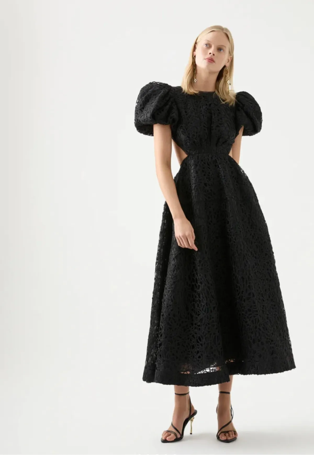 Aje Patina Lace Midi Dress Black Size 8 for rent on The Volte - main image