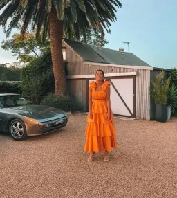 Aje Medina Orange Crop & Skirt Set Mandarin Size 8 for rent on The Volte - image 3