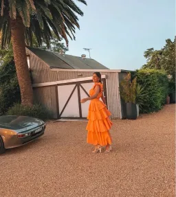 Aje Medina Orange Crop & Skirt Set Mandarin Size 8 for rent on The Volte - image 4