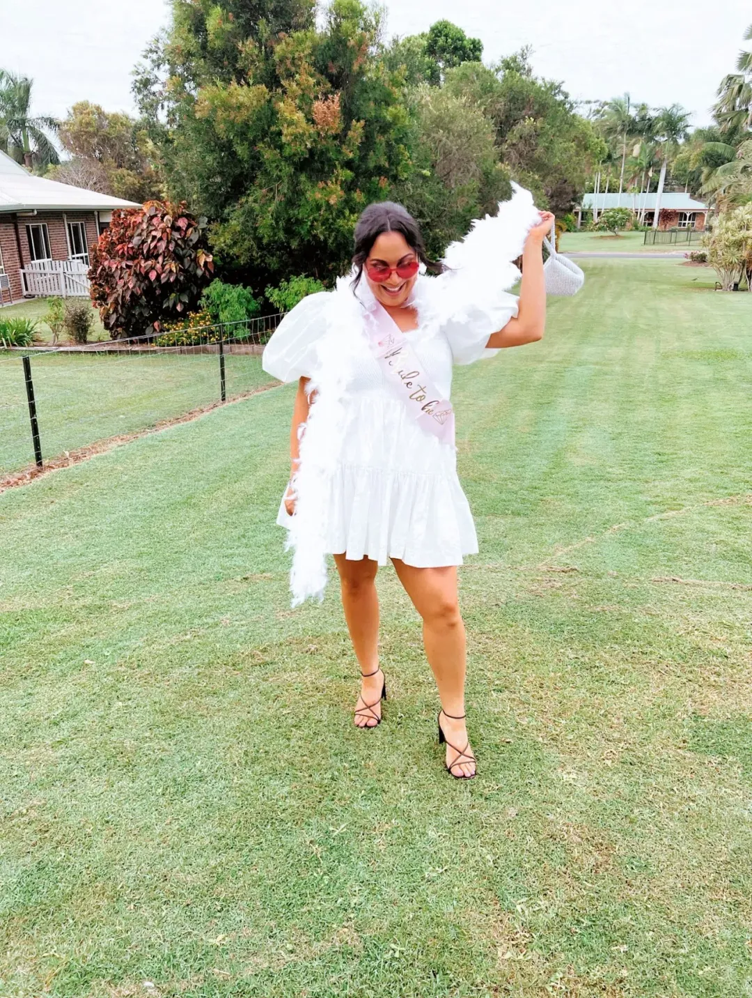 Aje Casa Puff Sleeve Mini Dress Ivory Size 12  for rent on The Volte - main image