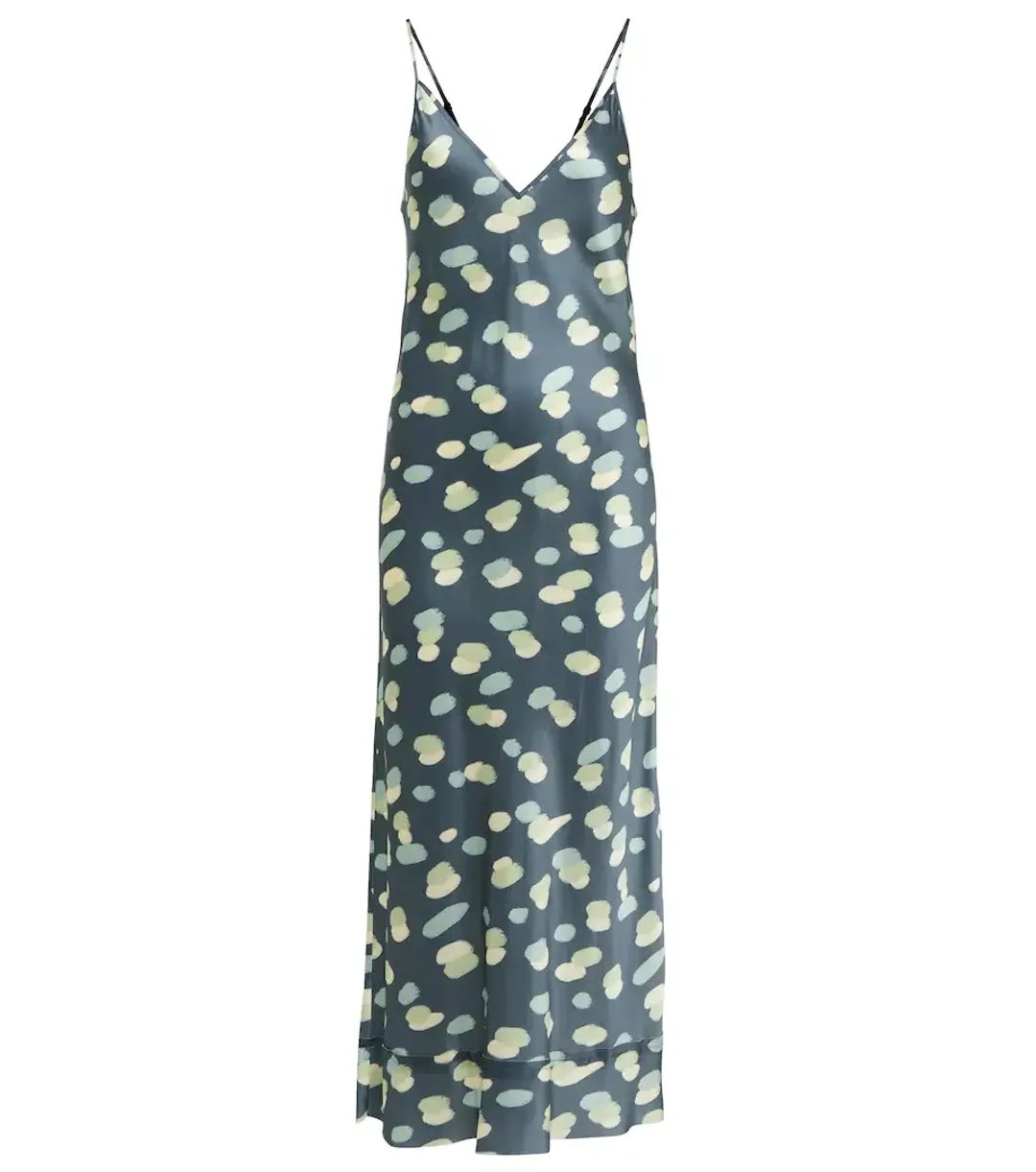 Lee Mathews Bella Printed Silk Satin Slip Dress Print Size 6 for rent on The Volte - main image