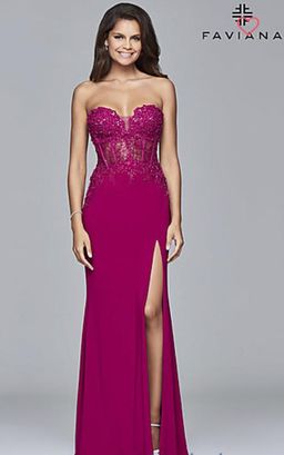 Strapless Sweetheart Illusion Faviana Prom Dress for rent on The Volte - image 1