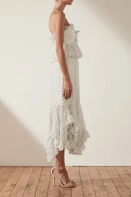 Shona Joy Wilder Tie Front Godet Midi Dress White Size AU 8 for rent on The Volte - image 3