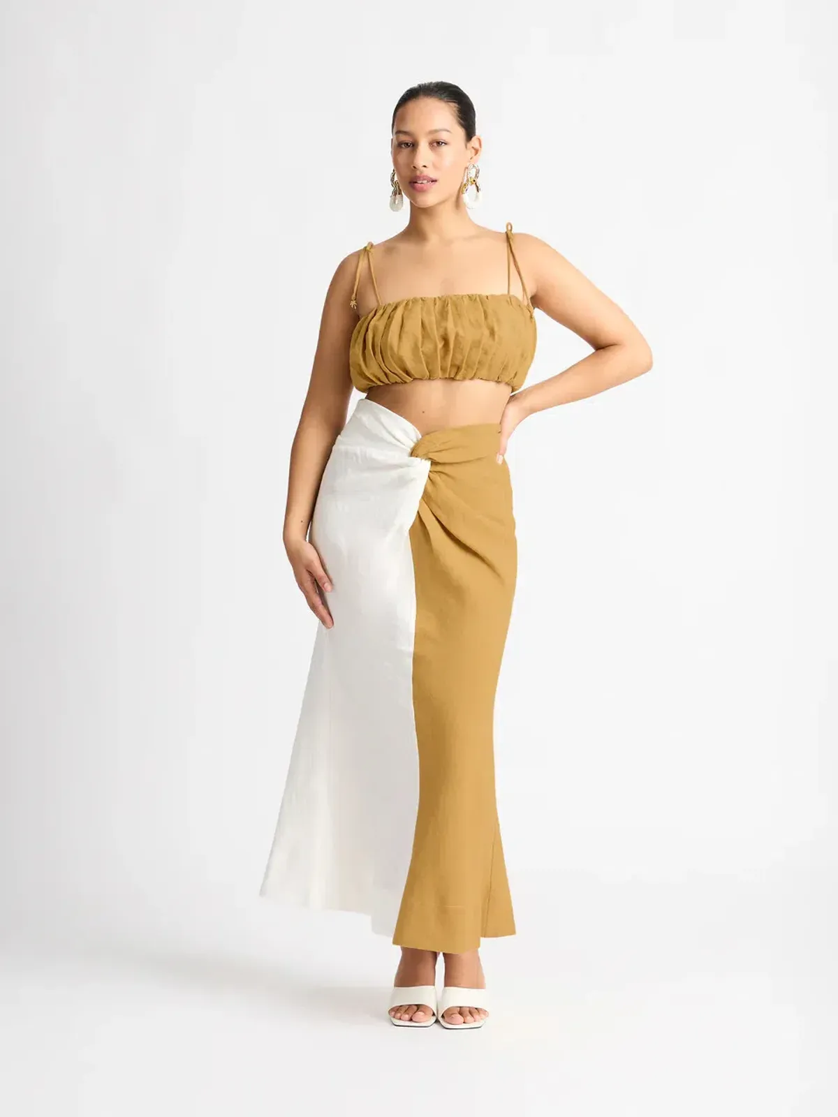 Sheike High Hopes Skirt & Crop Brown Size AU 10 for rent on The Volte - main image