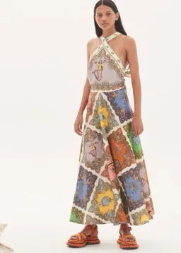 Alemais Trippy Troppo Halter Midi Dress Multi Size 12 for rent on The Volte - image 1