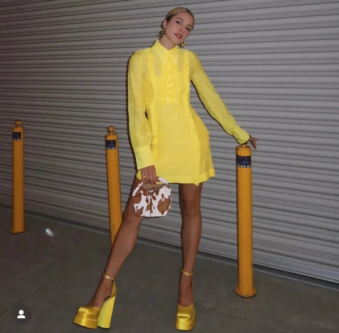 Alice McCall Lover Girl Mini Dress Yellow Size 8 for rent on The Volte - main image