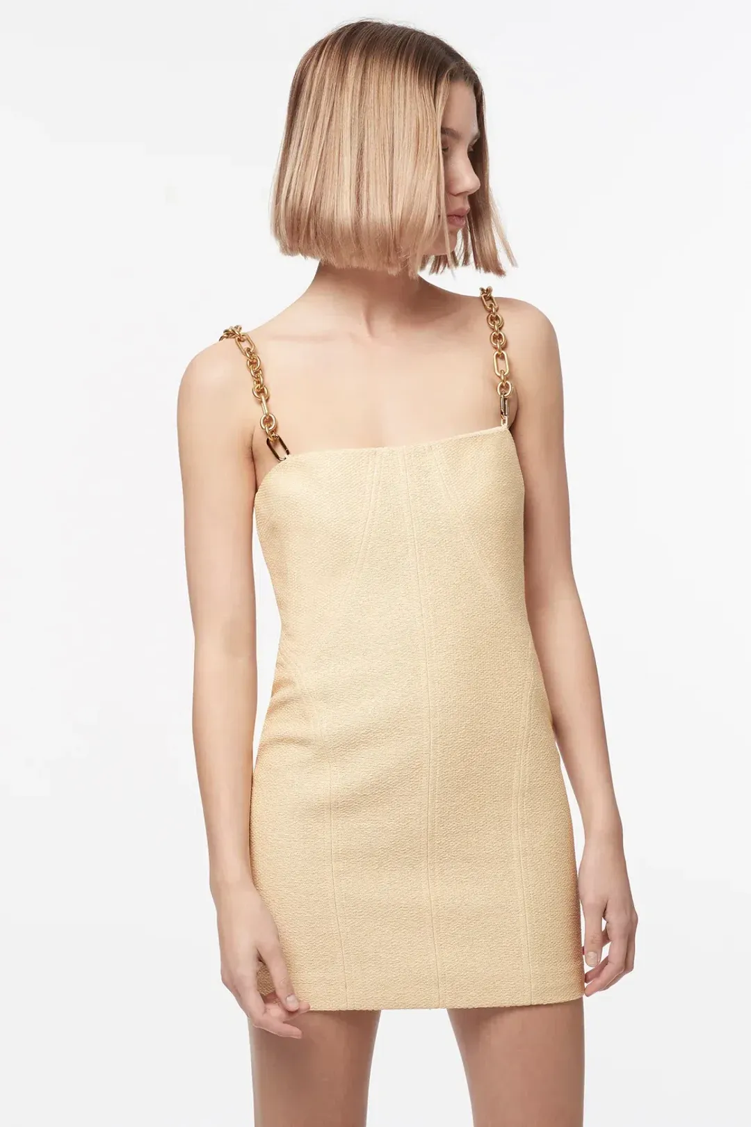 Manning Cartell Neo Classic Mini Dress with Chain Almond Size 8  for rent on The Volte - main image