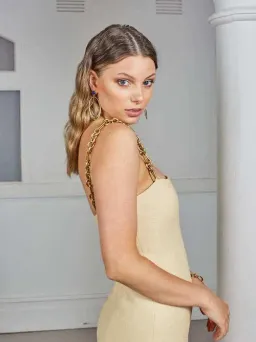 Manning Cartell Neo Classic Mini Dress with Chain Almond Size 8  for rent on The Volte - image 9