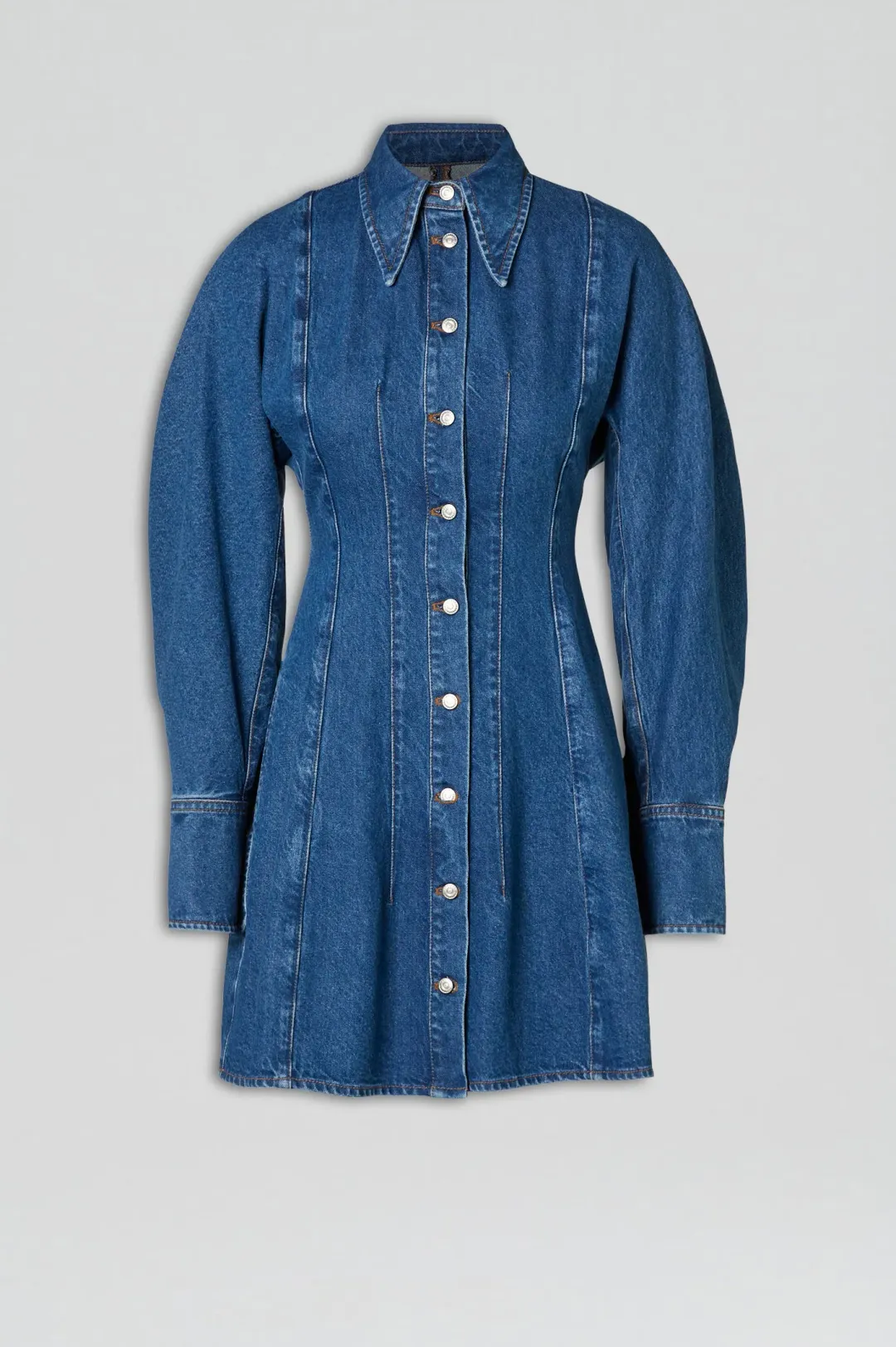 Scanlan Theodore Denim Cocoon Sleeve Mini Dress Size 6 for rent on The Volte - main image