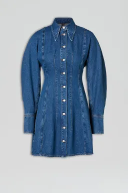 Scanlan Theodore Denim Cocoon Sleeve Mini Dress Size 6 for rent on The Volte - image 4