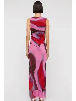 Scanlan Theodore Italian Watercolour Print Dress in Raspberry Size AU 10 for rent on The Volte - image 2