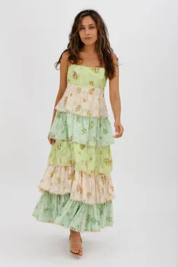 Alemais Clementine Tiered Maxi Dress Multi Floral Size 10 for rent on The Volte - image 1