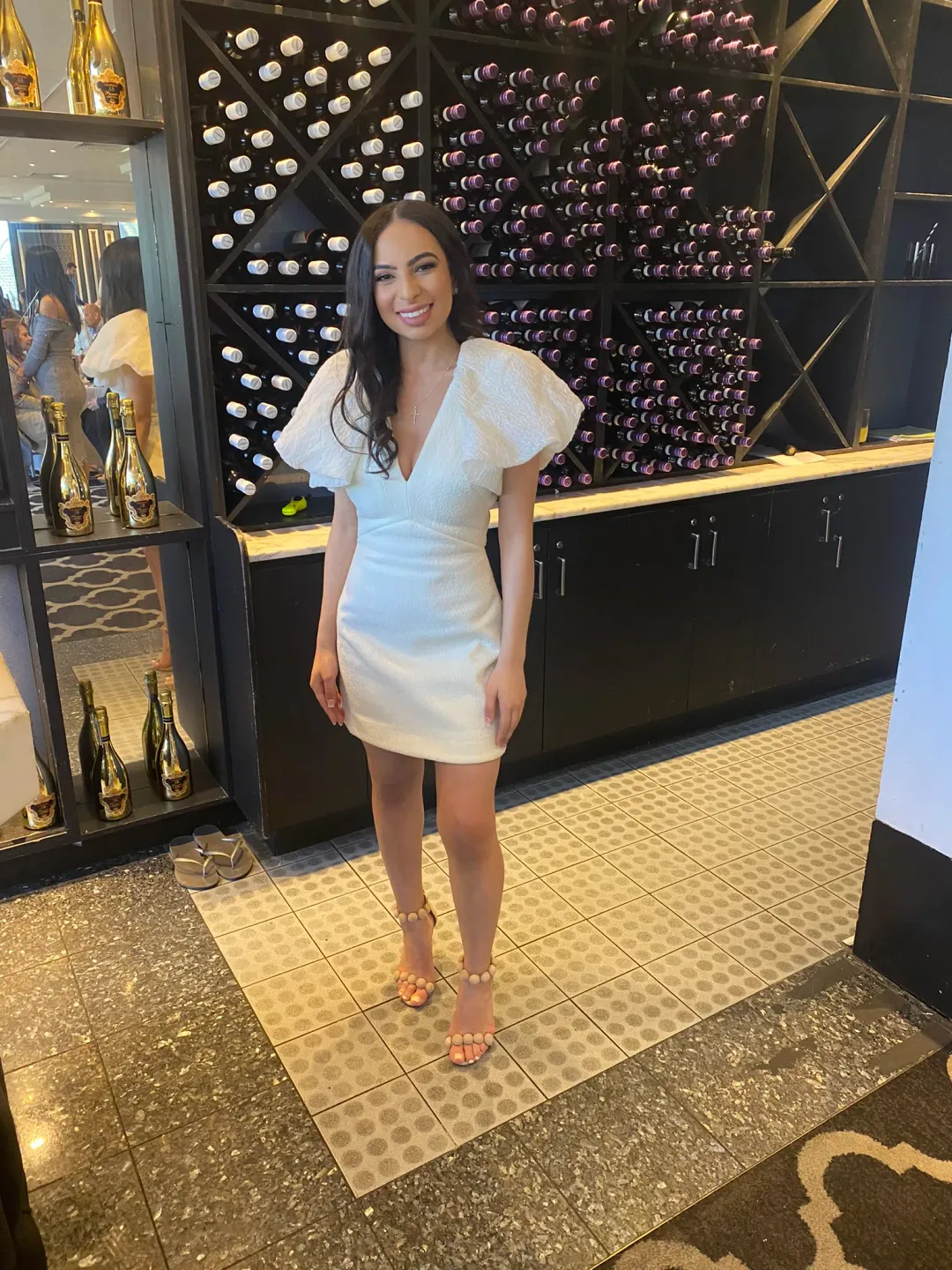 Acler Raven Mini Dress in Ivory Size 6 for rent on The Volte - main image