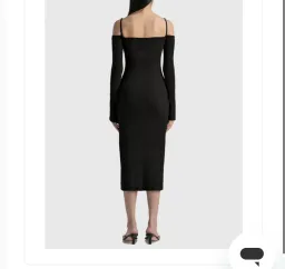 Jacquemus Sierra Off-the-shoulder Embellished Ribbed-knit Midi Dress Black Size AU 10 for rent on The Volte - image 2