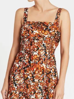 Camilla and Marc Asterid Midi Print Dress Orange Size AU 6 for rent on The Volte - image 4