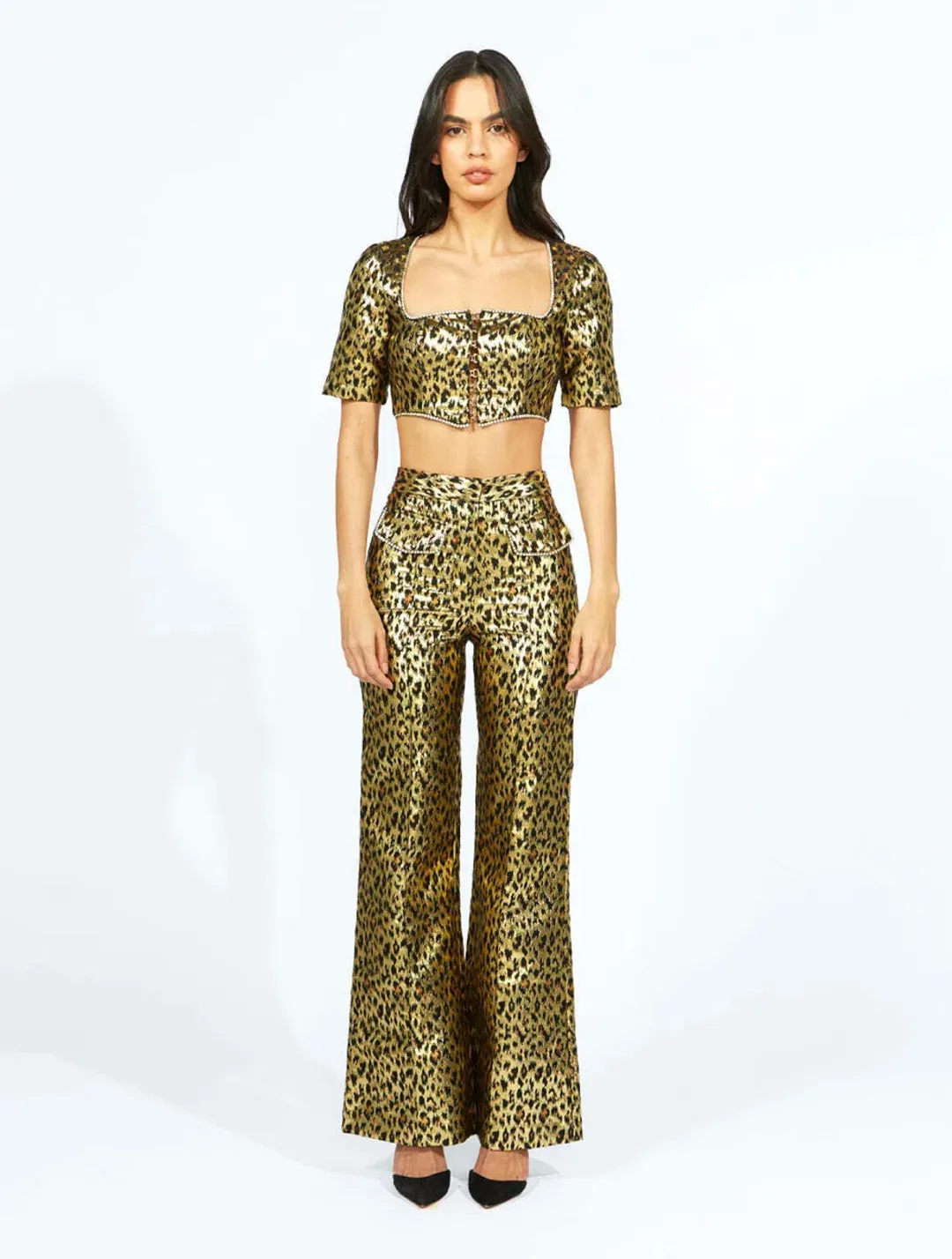 Alice McCall The Night Cat Pant Gold Size AU 6 for rent on The Volte - main image