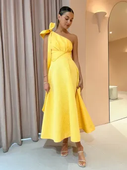 Rachel Gilbert Emiliano Dress in Lemondrop Yellow Size AU 10 for rent on The Volte - image 1