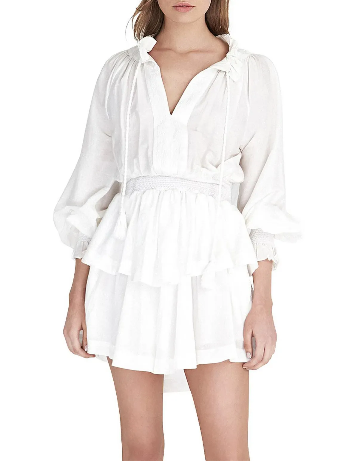 Aje Aegina Mini Dress White Size AU 8 for rent on The Volte - main image