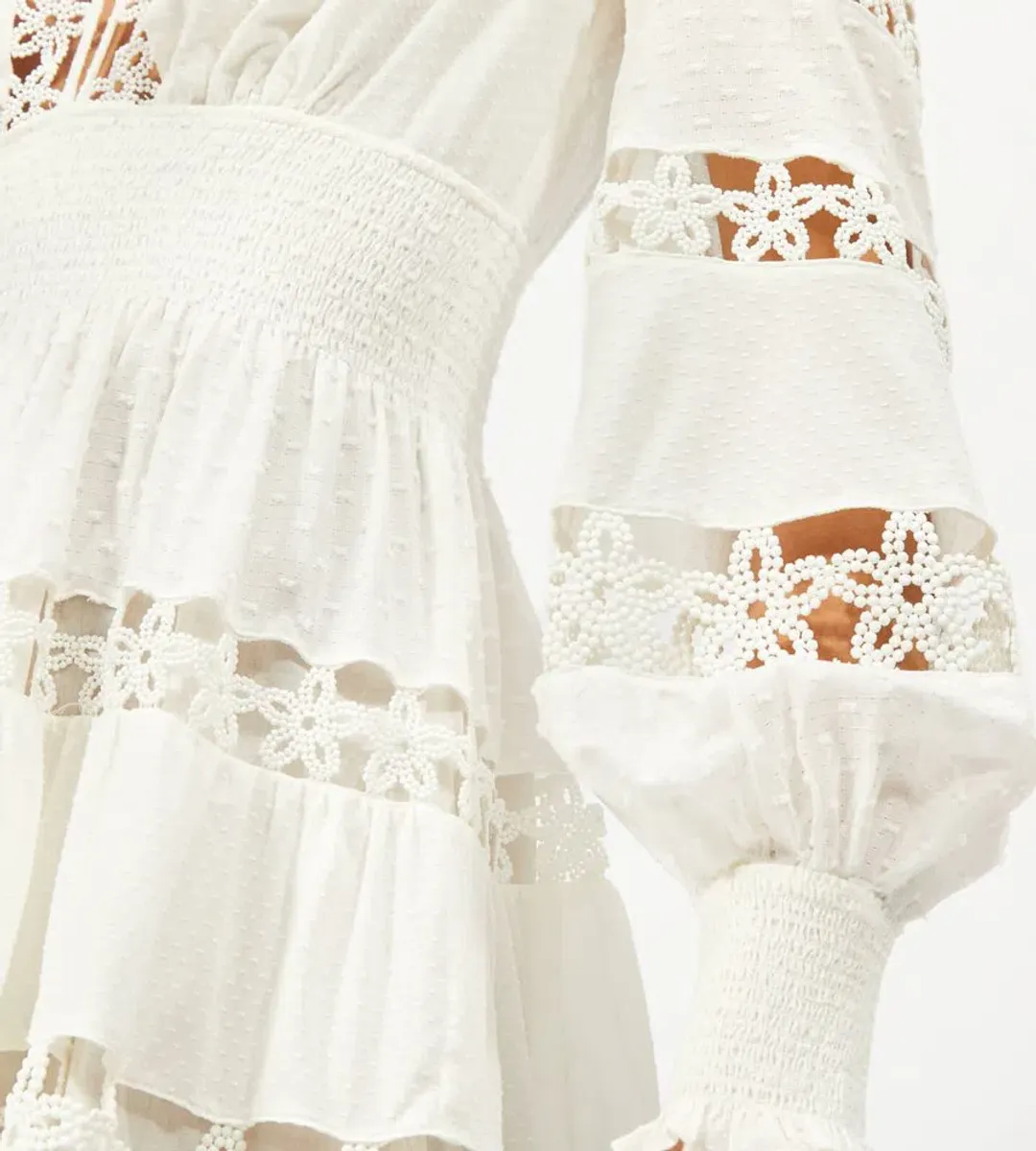 Zimmermann Primrose Daisy Embroidered Lace Short Dress White Size 1 / AU 10  for rent on The Volte - main image