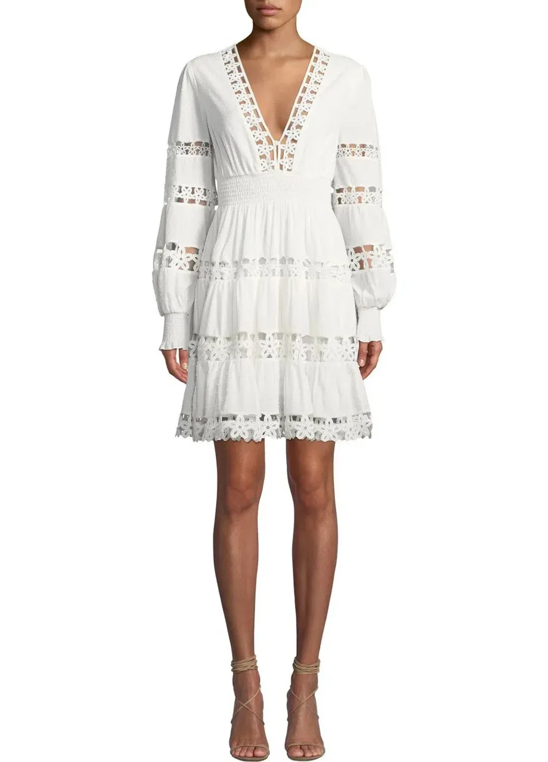Zimmermann Primrose Daisy Embroidered Lace Short Dress White Size 1 / AU 10  for rent on The Volte - main image