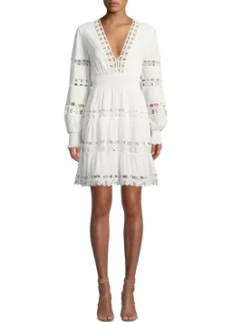 Zimmermann Primrose Daisy Embroidered Lace Short Dress White Size 1 / AU 10  for rent on The Volte - image 1