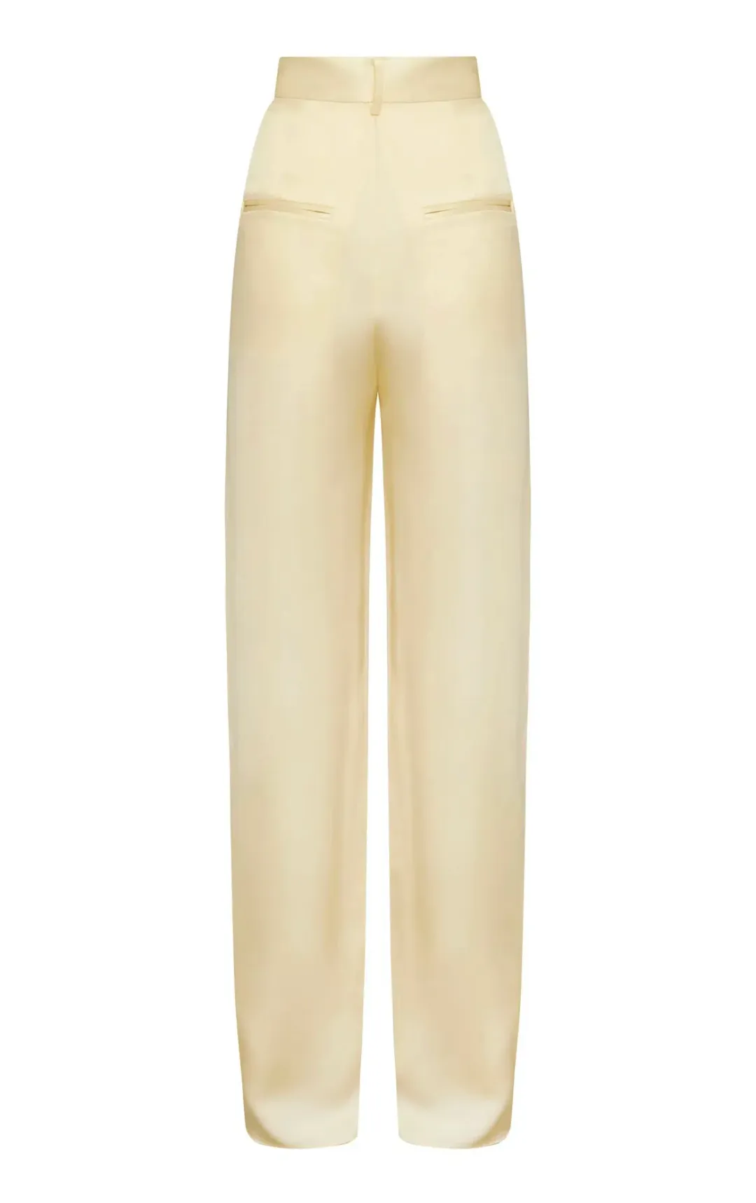 Michael Lo Sordo Relaxed Silk Boy Pant Pale Yellow Size AU 8 for rent on The Volte - main image