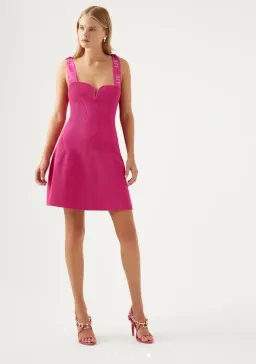 Aje Amber Knit Dress Pink Size AU 8 for rent on The Volte - image 1
