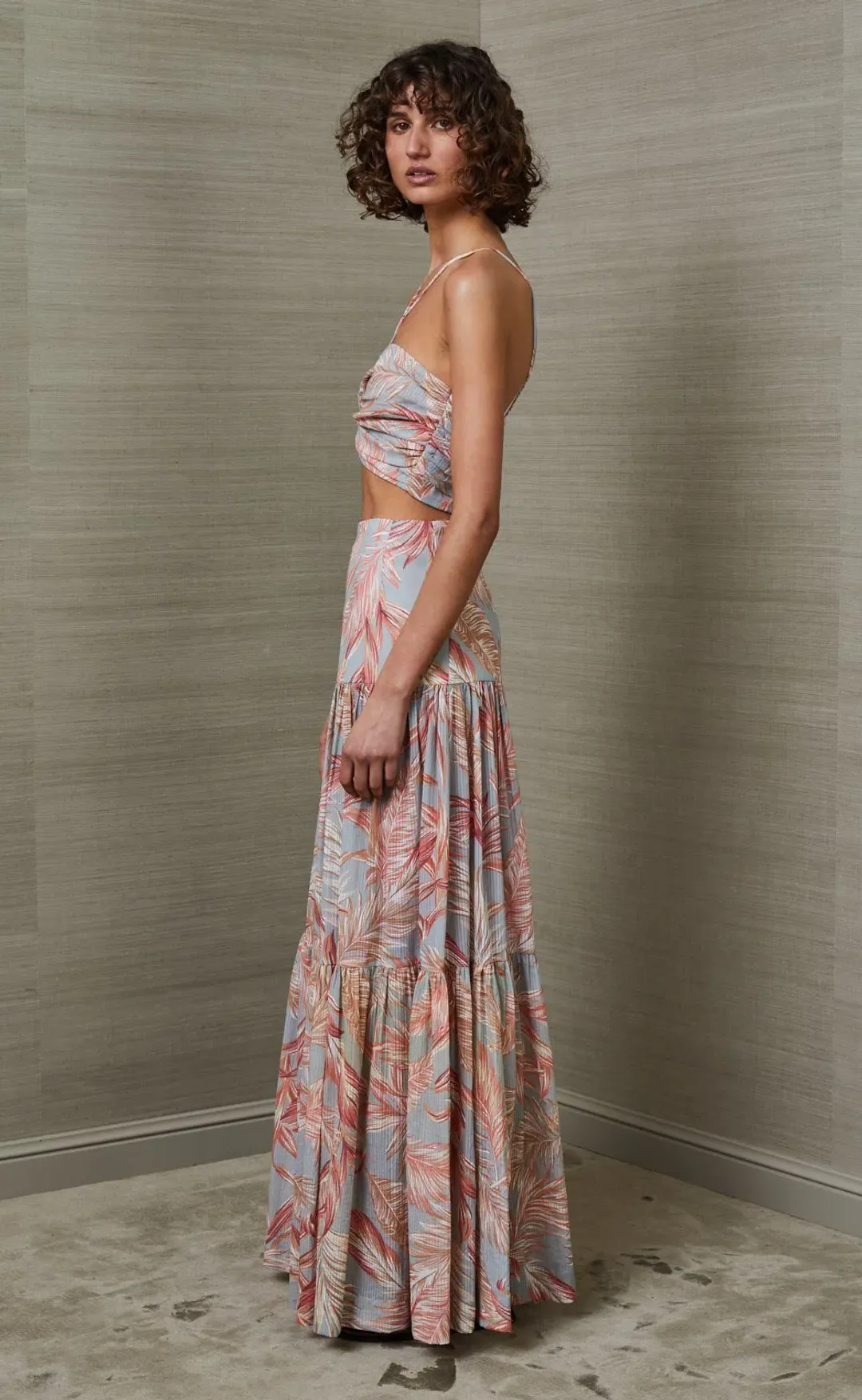 Bec & Bridge Miami Palm Skirt and Top Pink Set Size AU 6  for rent on The Volte - main image