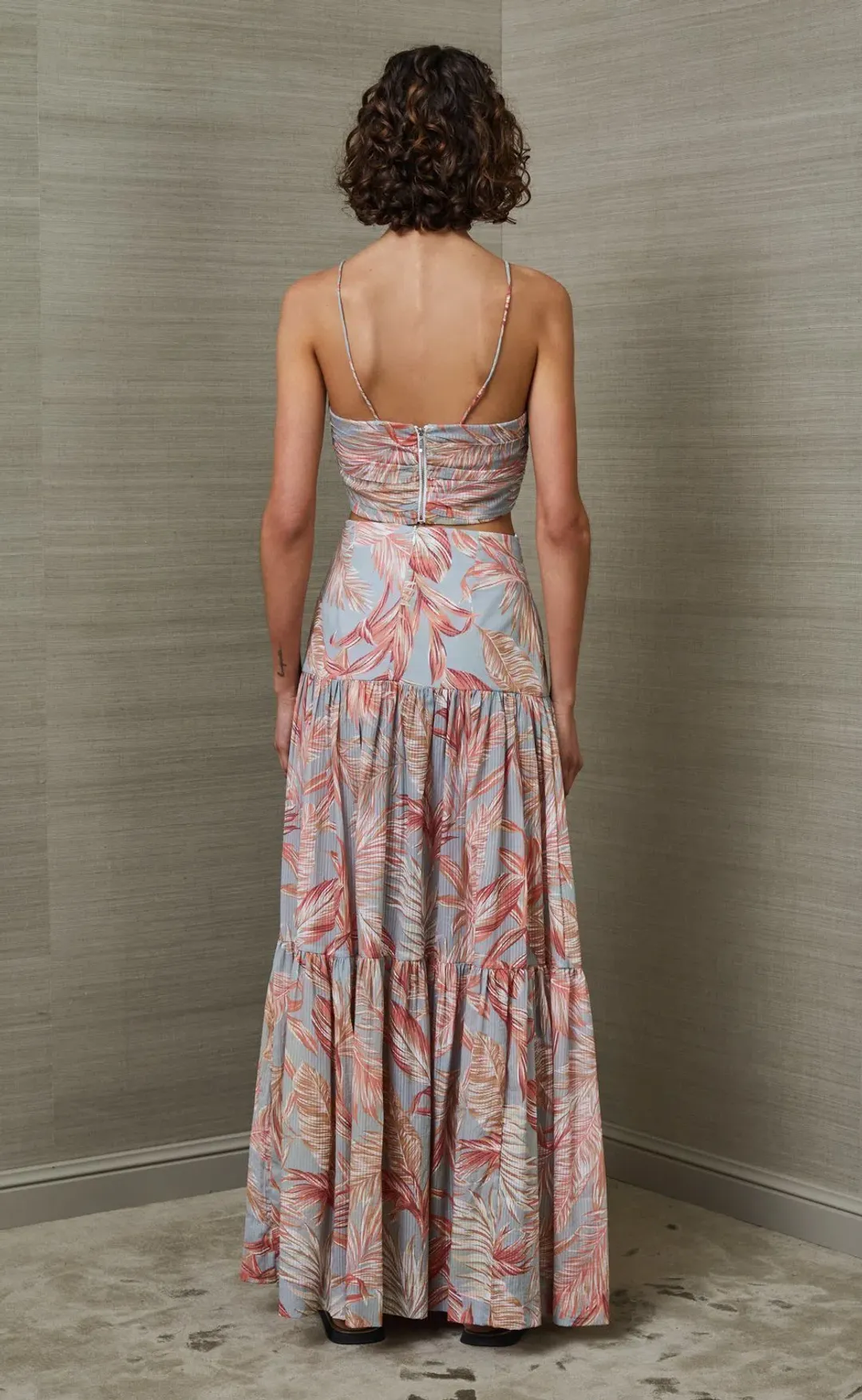 Bec & Bridge Miami Palm Skirt and Top Pink Set Size AU 6  for rent on The Volte - main image