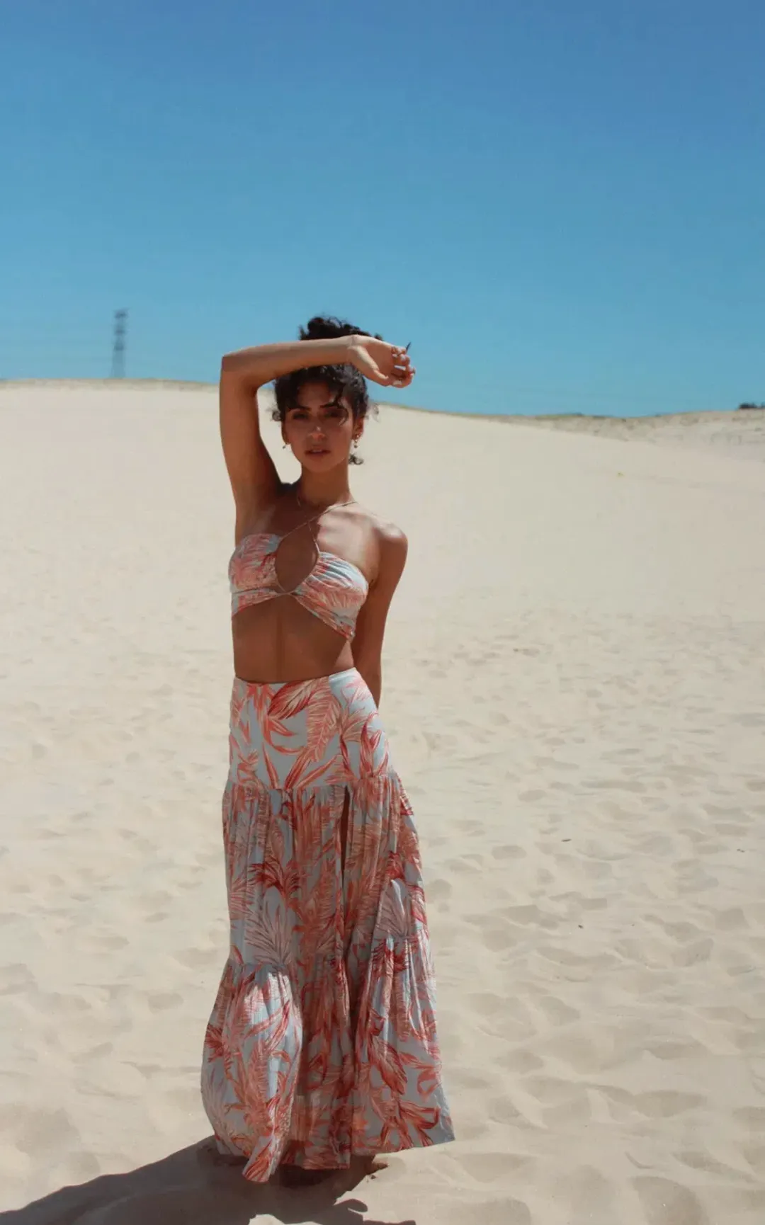 Bec & Bridge Miami Palm Skirt and Top Pink Set Size AU 6  for rent on The Volte - main image