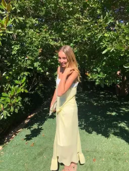 Christopher Esber Waffled Hem Dress Yellow AU 6 for rent on The Volte - image 4