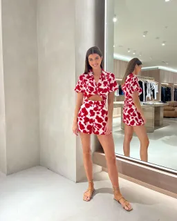 Kookai Bonita Crop And Short Set Red Size AU 8 for rent on The Volte - image 1