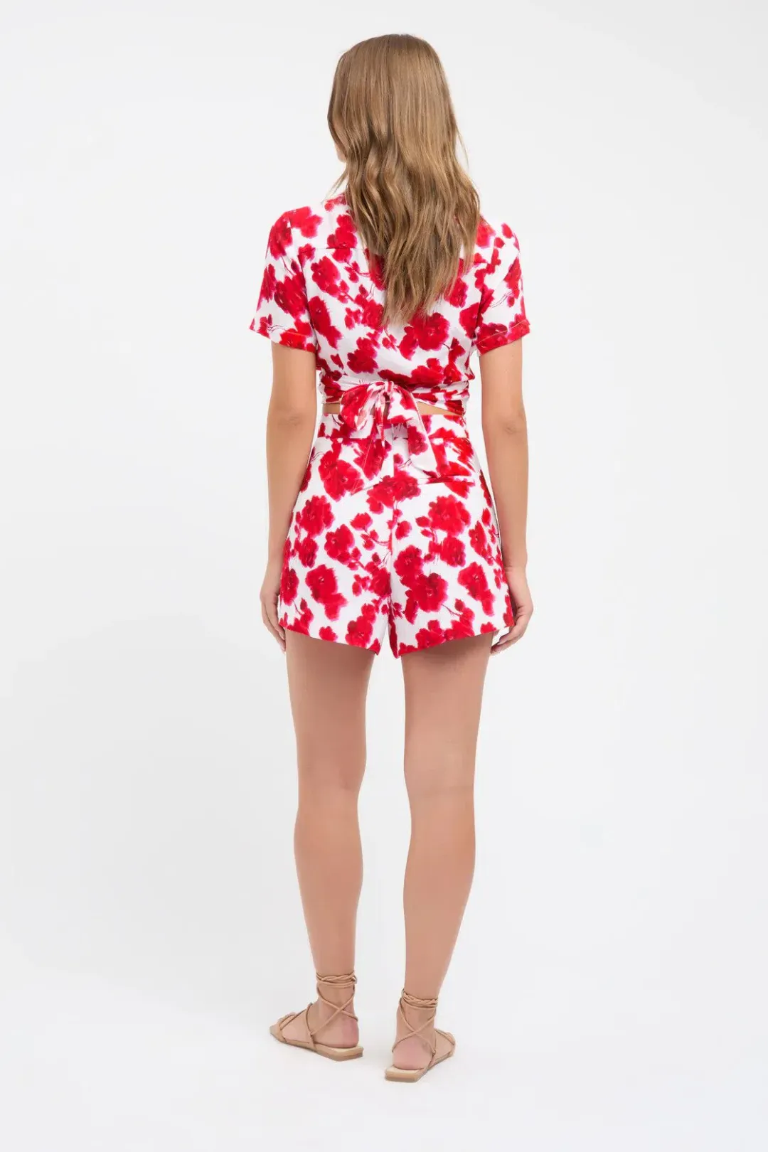 Kookai Bonita Crop And Short Set Red Size AU 8 for rent on The Volte - main image