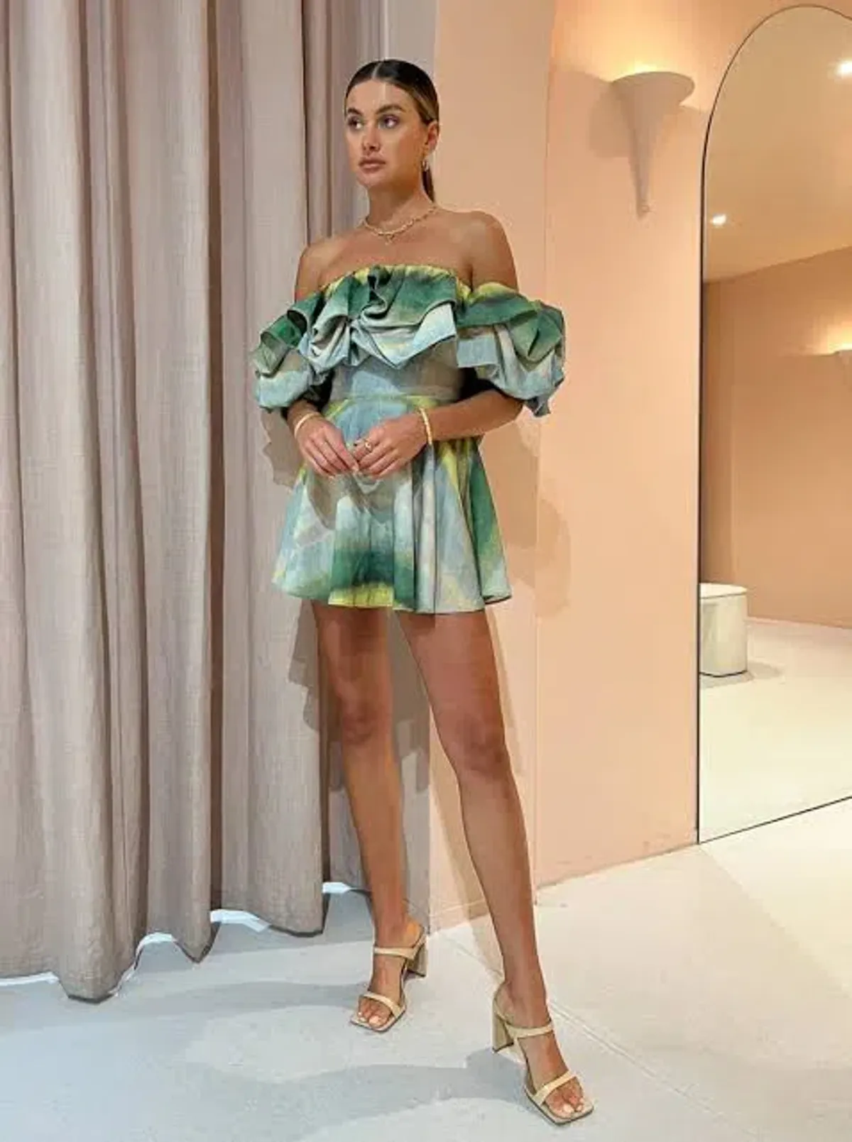 Acler Cumberland Dress Green Size AU 8  for rent on The Volte - main image