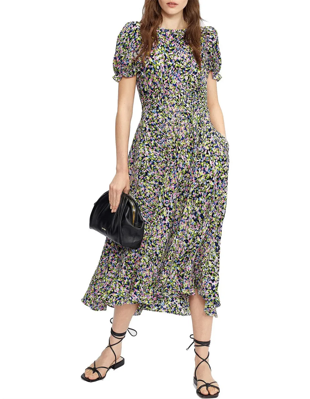 Ted Baker Deyja Midi Dress Multicolour in Size 2/AU 10-12 for rent on The Volte - main image