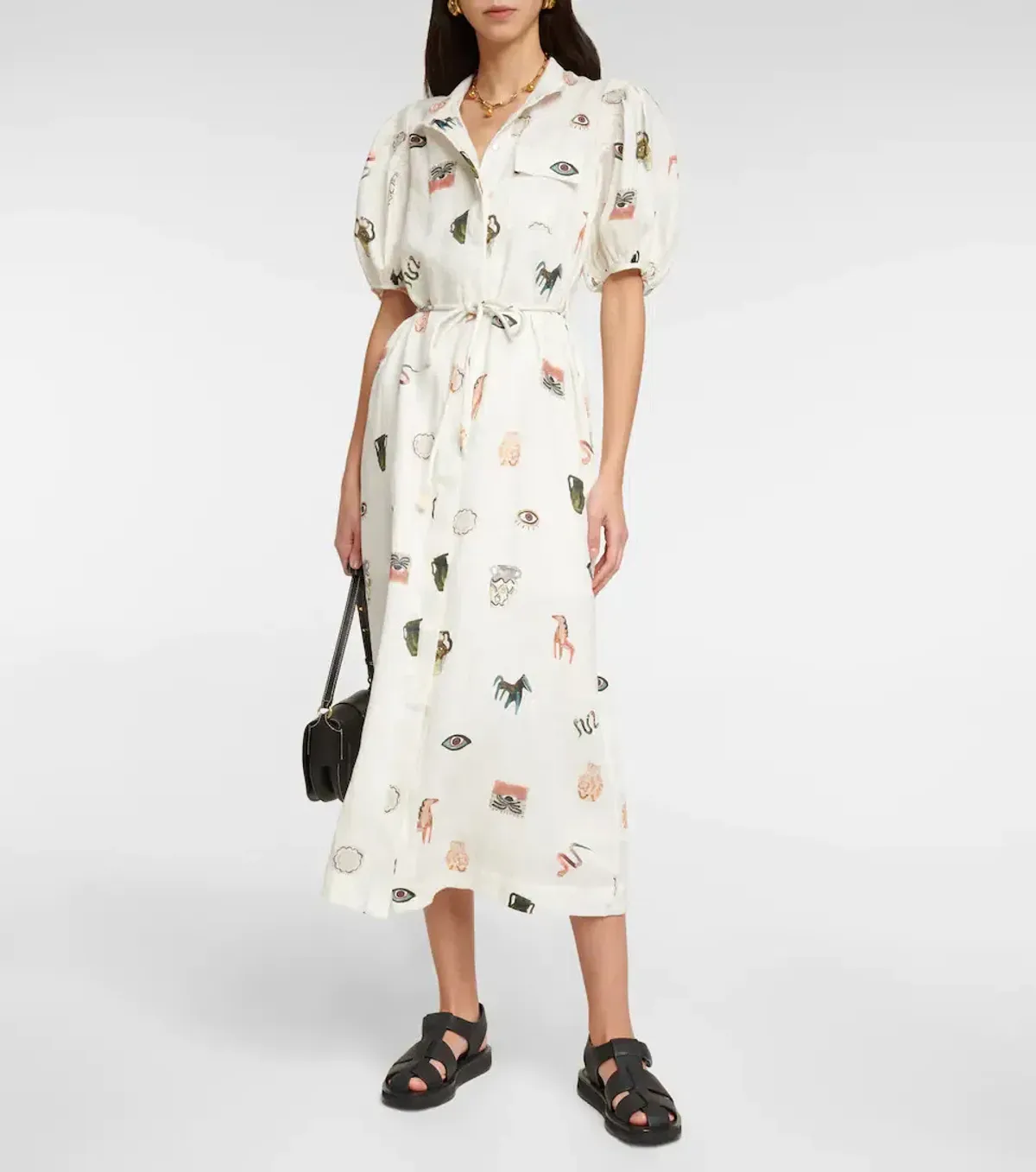 Alemais Hera Midi Shirt Dress Print Size 14 for rent on The Volte - main image