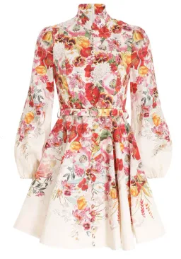 Zimmermann The Wonderland Buttoned Mini in Elka Poppy Ivory Border Size 0 / Au 8  for rent on The Volte - image 2