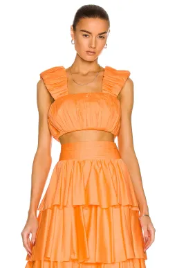 Aje Medina Ruched Cropped Top  Mandarin Size 10 for rent on The Volte - image 2