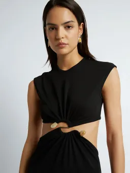 Christopher Esber Distorted Split Quartz Dress Black Size 8 for rent on The Volte - image 2