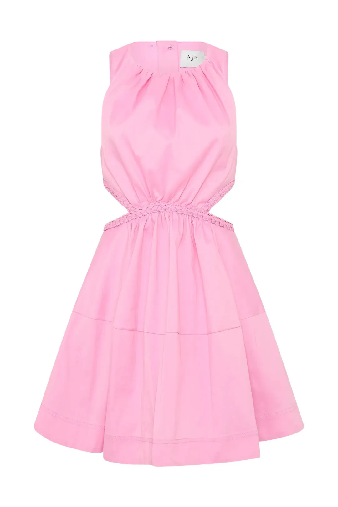 Aje Voyage Braided Cut Out Mini Dress Pink Size 6 / XS for rent on The Volte - main image