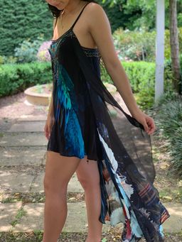 Camilla Night Flight Mini Dress with Overlay Print Size S for rent on The Volte - image 3