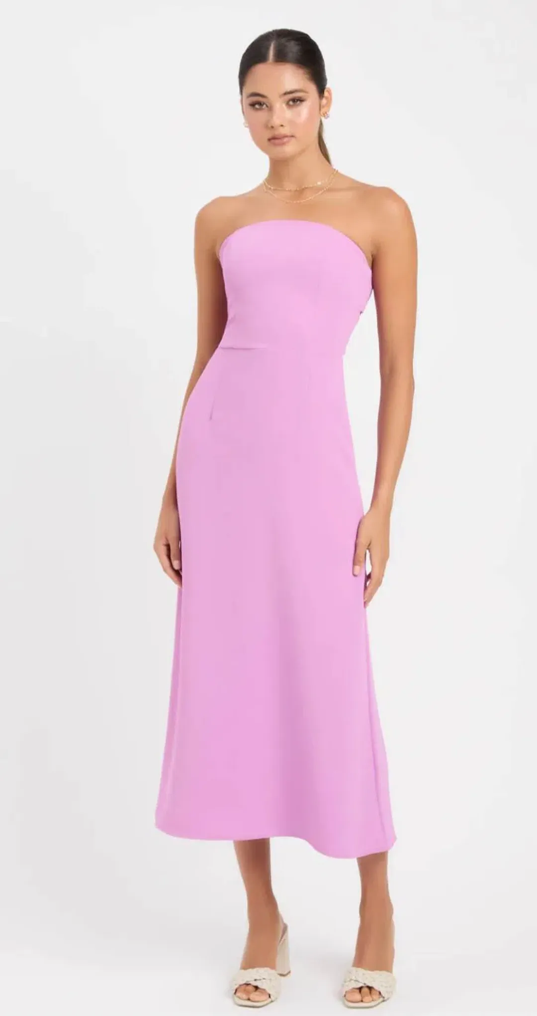 Kookai Alpha Strapless Midi Dress in Violet Size 36 / Au 8 for rent on The Volte - main image