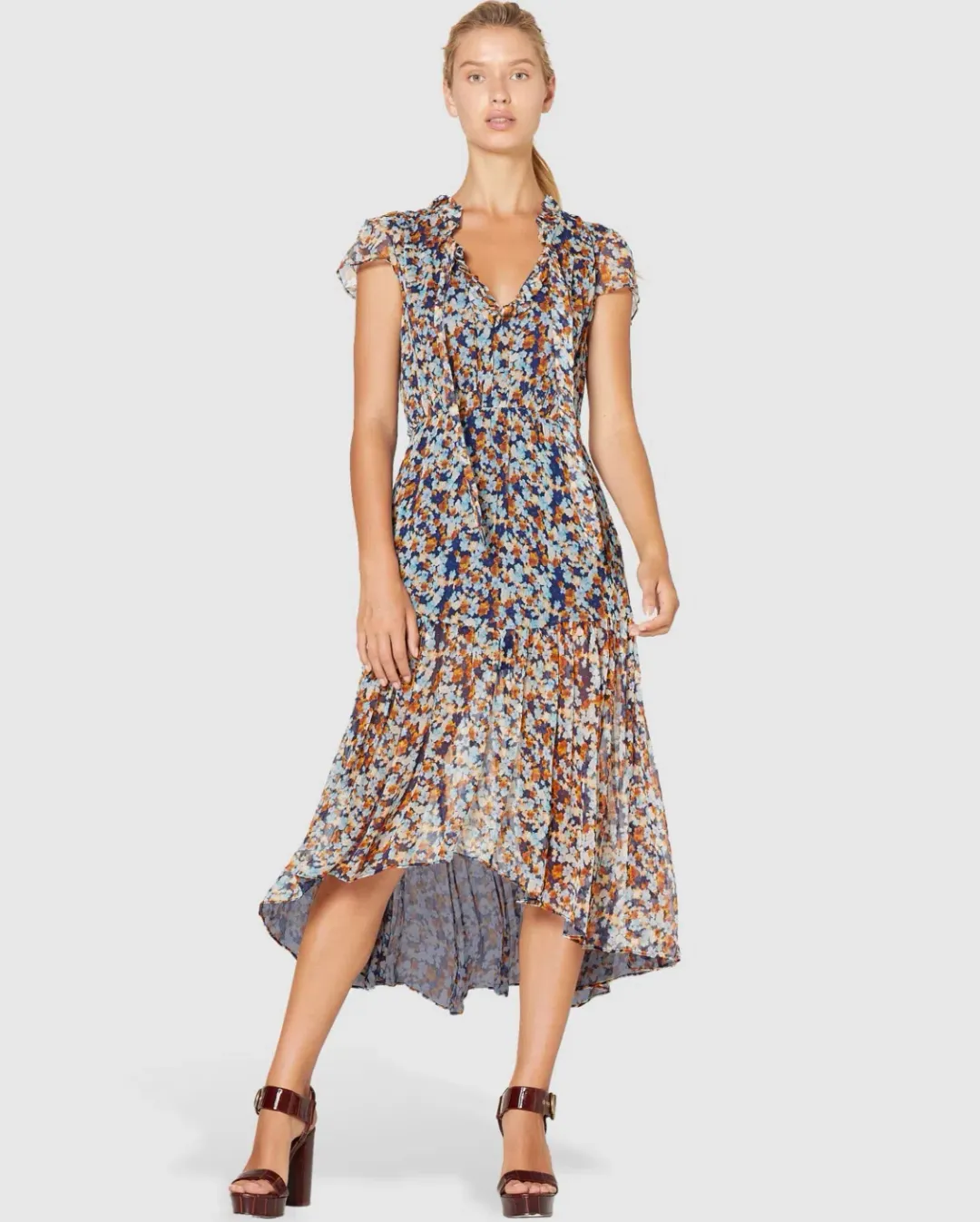 Stevie May Dixie Midi Dress Floral Size S / Au 8 for rent on The Volte - main image