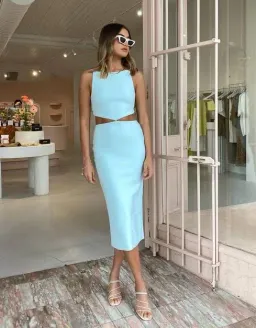 Bec & Bridge Scout Cut Out Midi Dress Cool Mint Size 6 for rent on The Volte - image 3