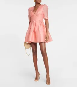 Zimmermann Wonderland Silk Linen Mini Dress Pink Size 1 / Au 10 for rent on The Volte - image 1