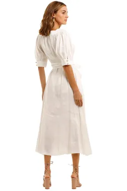 Aje The Aspect Silk Linen Dress White Size 12  for rent on The Volte - image 5