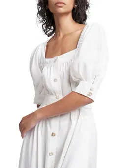 Aje The Aspect Silk Linen Dress White Size 12  for rent on The Volte - image 4