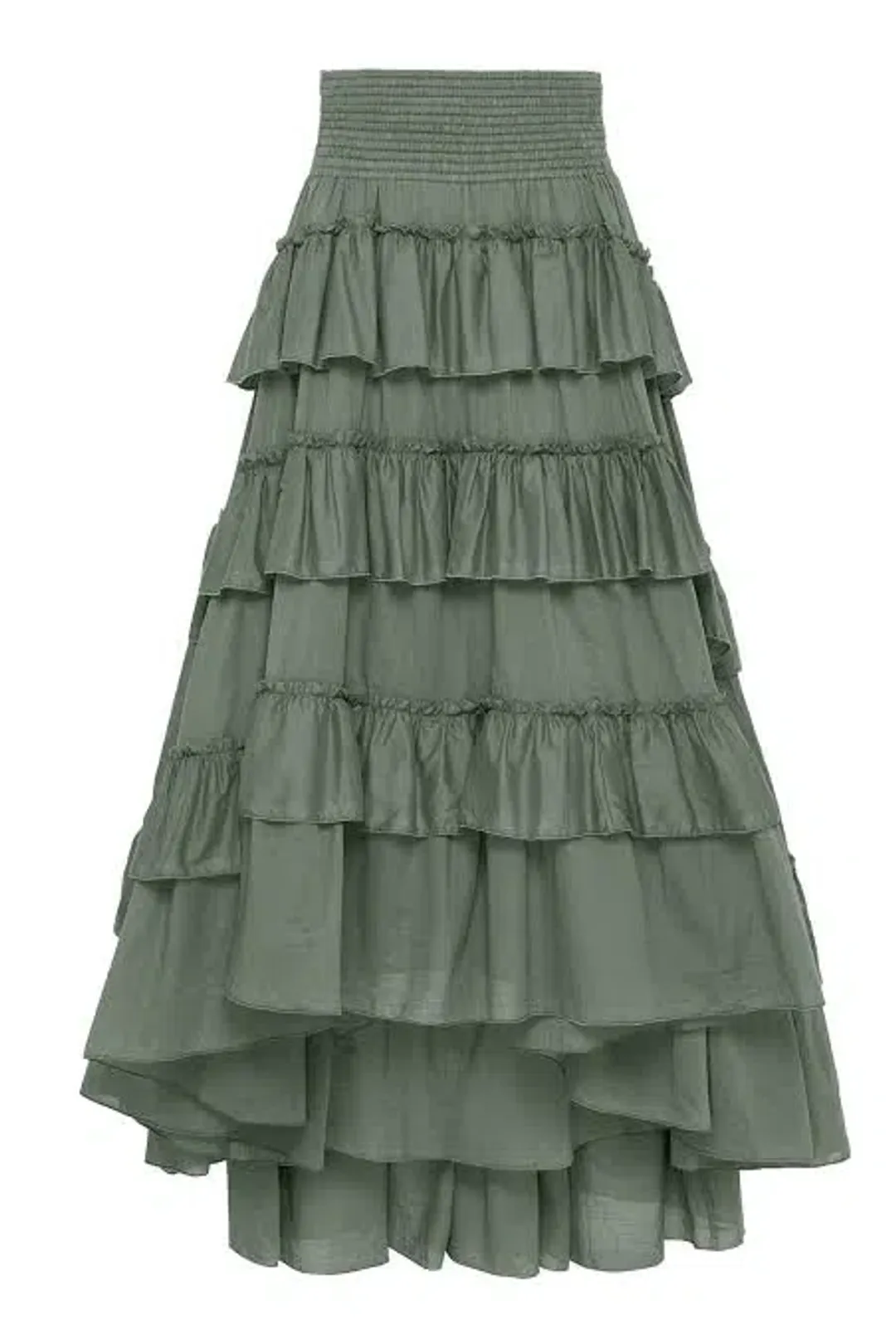 Aje Mimosa El Paso Tiered Maxi Skirt Green Size 8 for rent on The Volte - main image