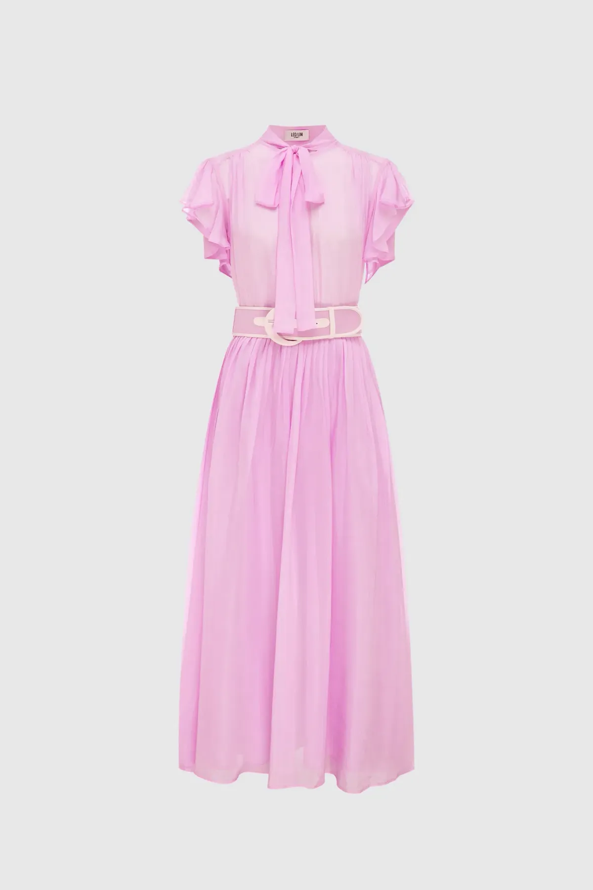 Leo Lin Pavilion Flutter Sleeve Dress in Orchid Pink Size 10 for rent on The Volte - main image